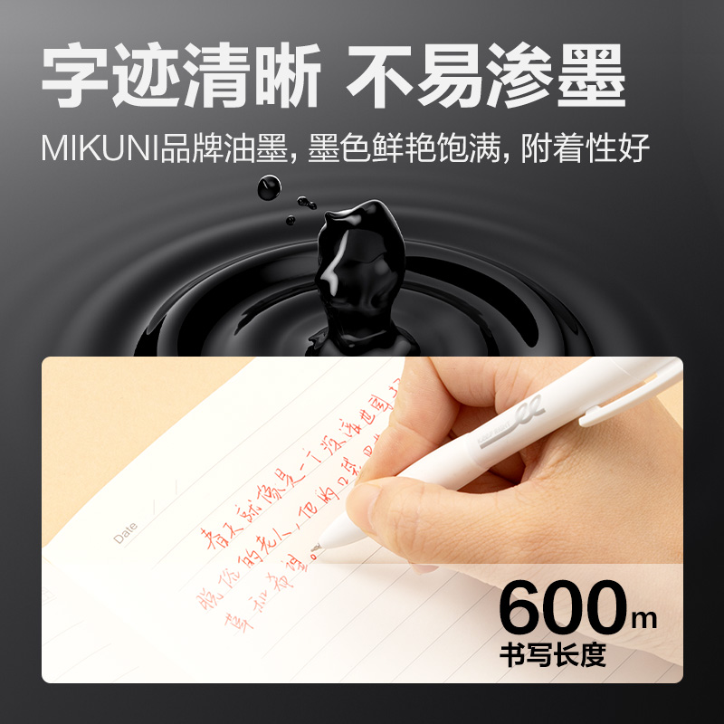 51fun吃瓜SE195糾錯秒幹中性筆替芯0.5mm按（àn）動ST頭(紅)(支)