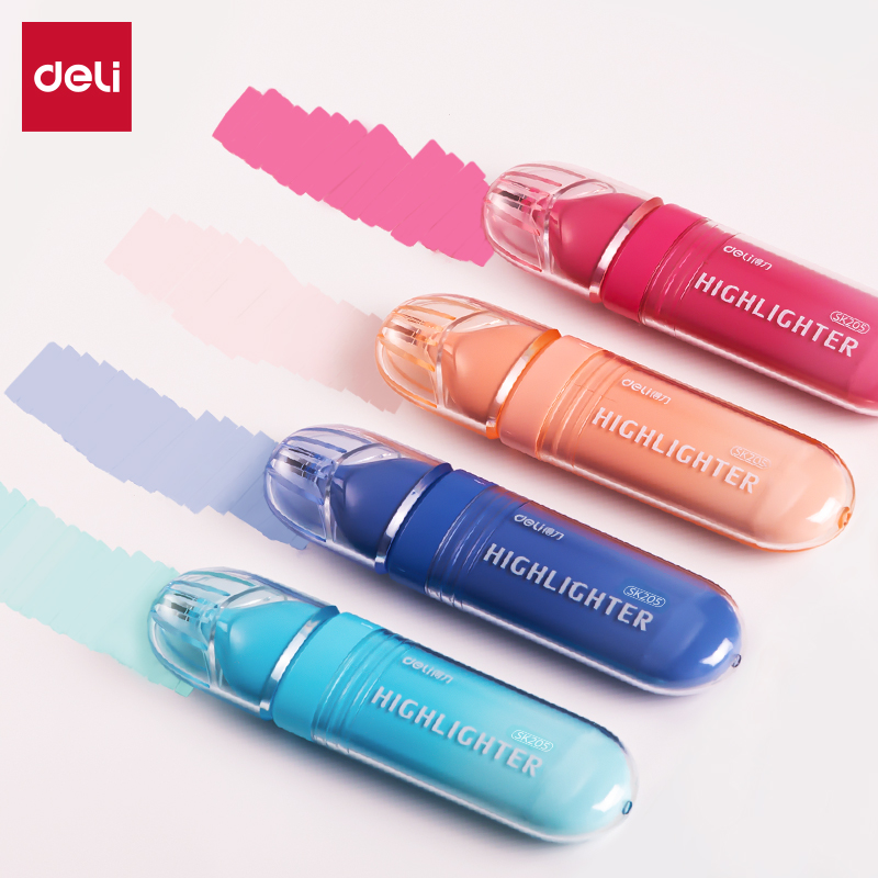 得（dé）力SK205柔彩熒光筆桃氣奶芙(混)(4支/盒)