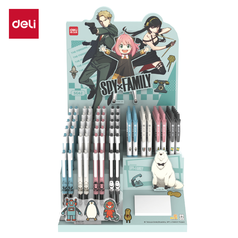 51fun吃瓜SG62間諜過家家速幹按動（dòng）中性筆套（tào）裝0.5mm(黑)(2套/箱)