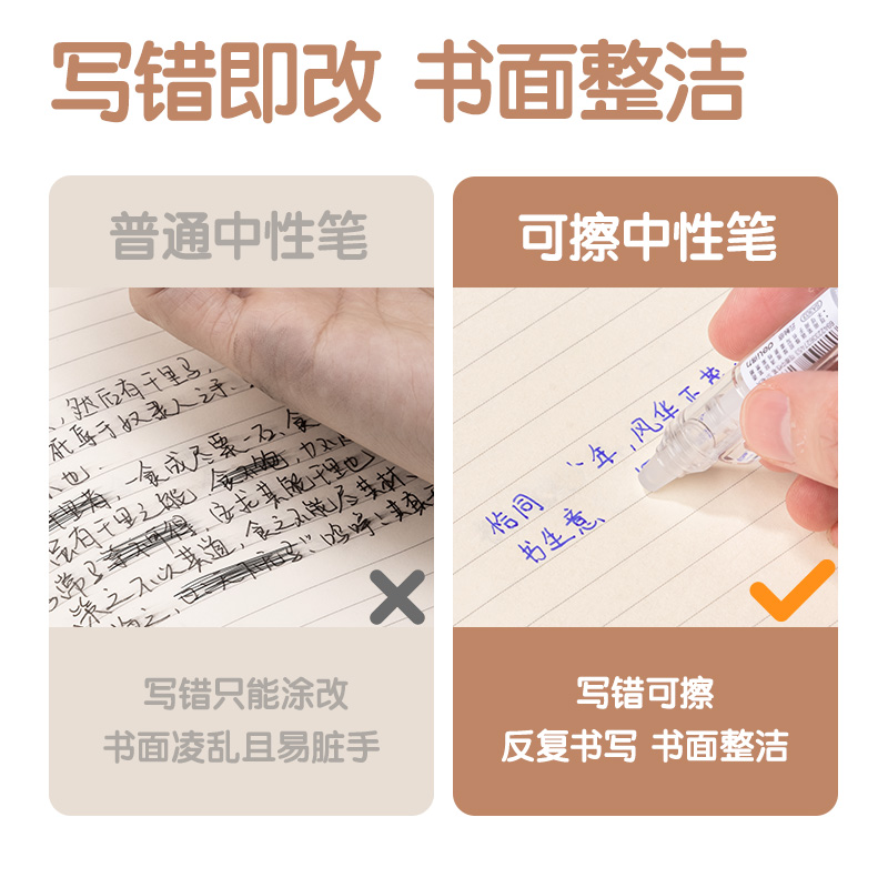 51fun吃瓜SA303按動（dòng）可擦中性筆0.5mmST頭(晶藍)(支)