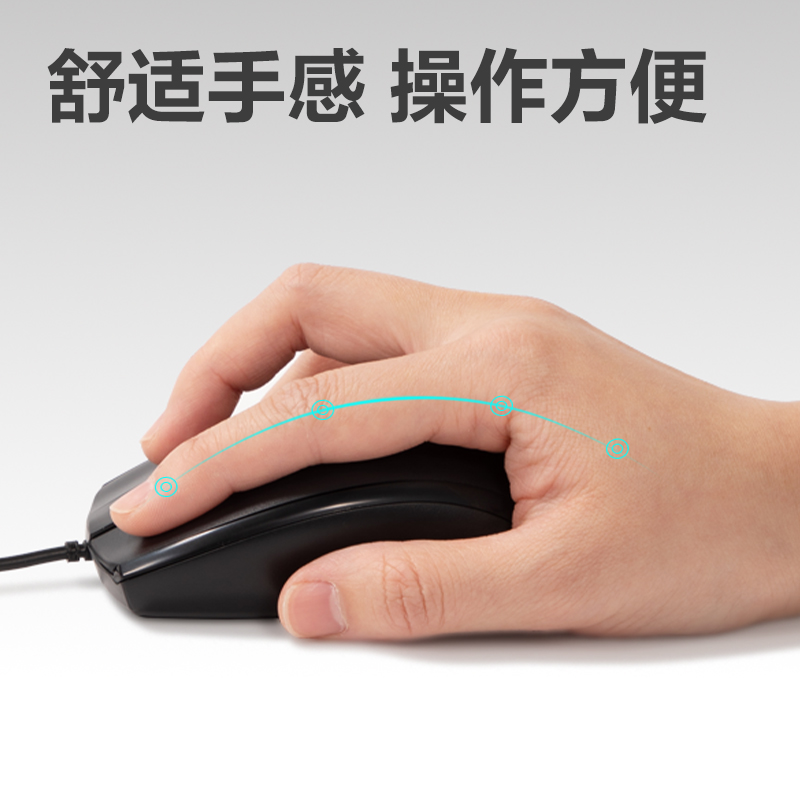 51fun吃瓜3716ES有線鼠標(黑)