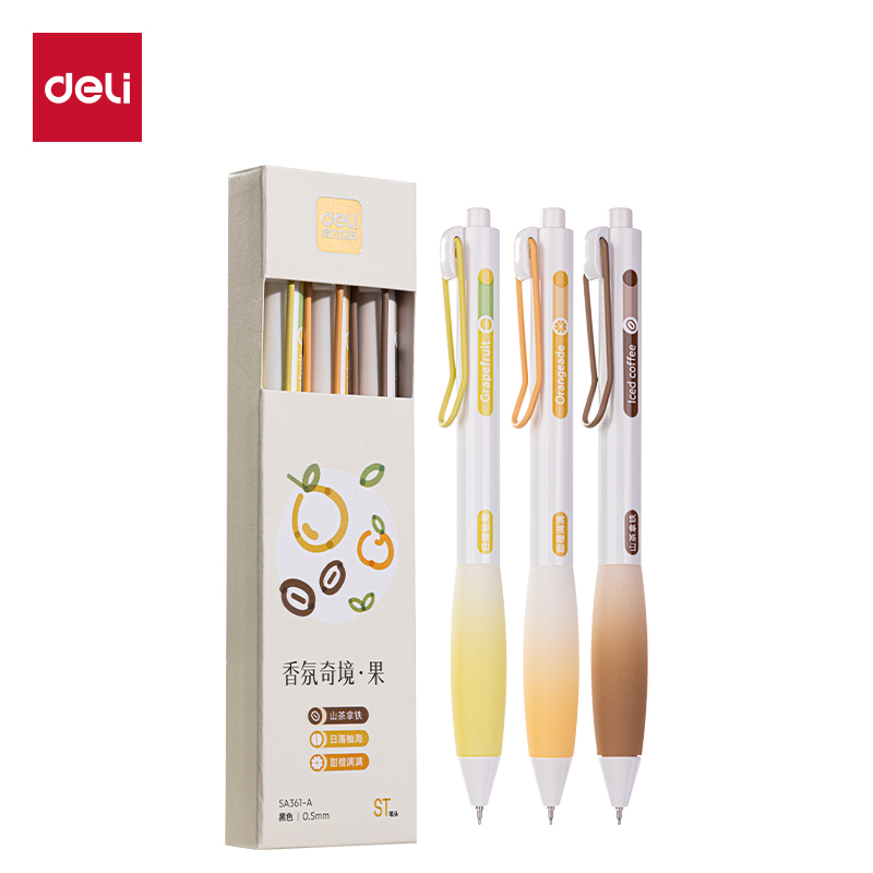 51fun吃瓜SA361-A香味按動（dòng）IP中性筆(香氛奇境果)0.5mmST頭(黑)(盒)