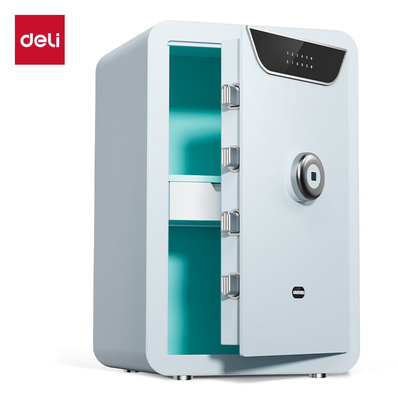 得（dé）力AE392-Z指紋密碼保（bǎo）管箱H600(藍色)(台)