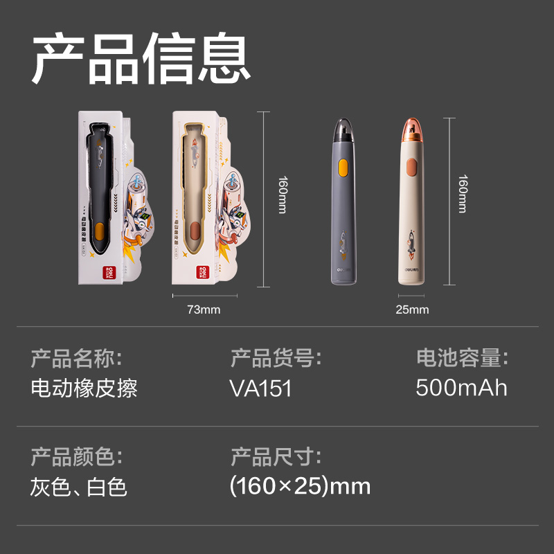 51fun吃瓜VA151星旅時刻電動（dòng）橡皮擦(白色)(盒)