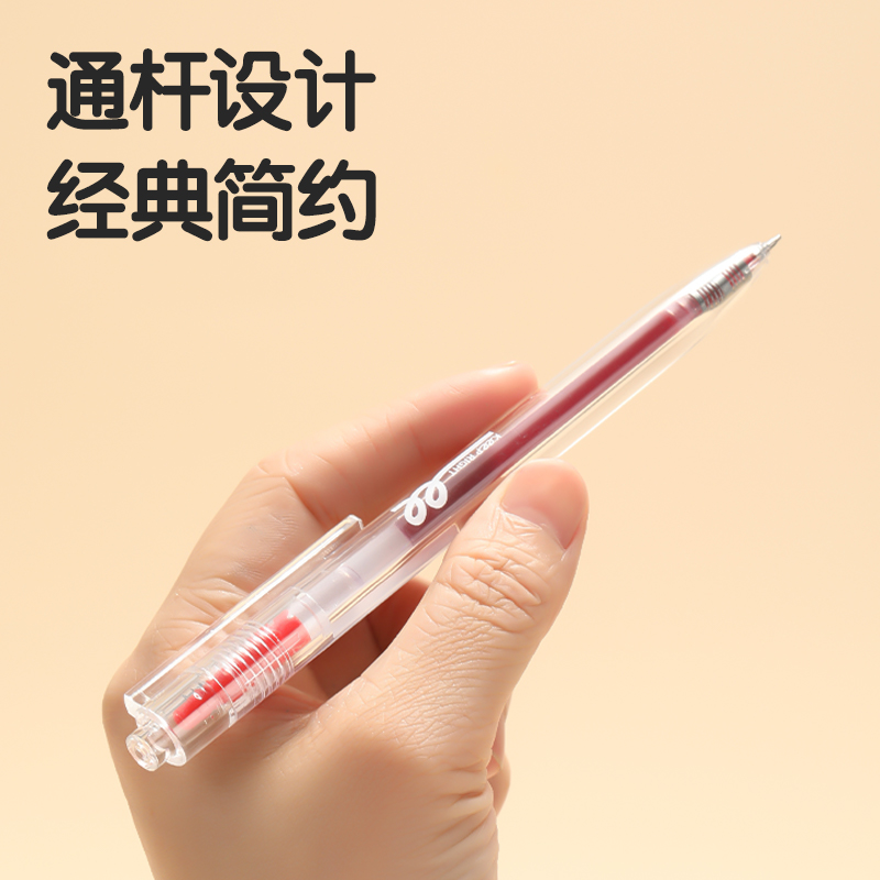 51fun吃瓜S05糾錯秒幹按動學生中性筆0.5mmST頭(紅)(支)