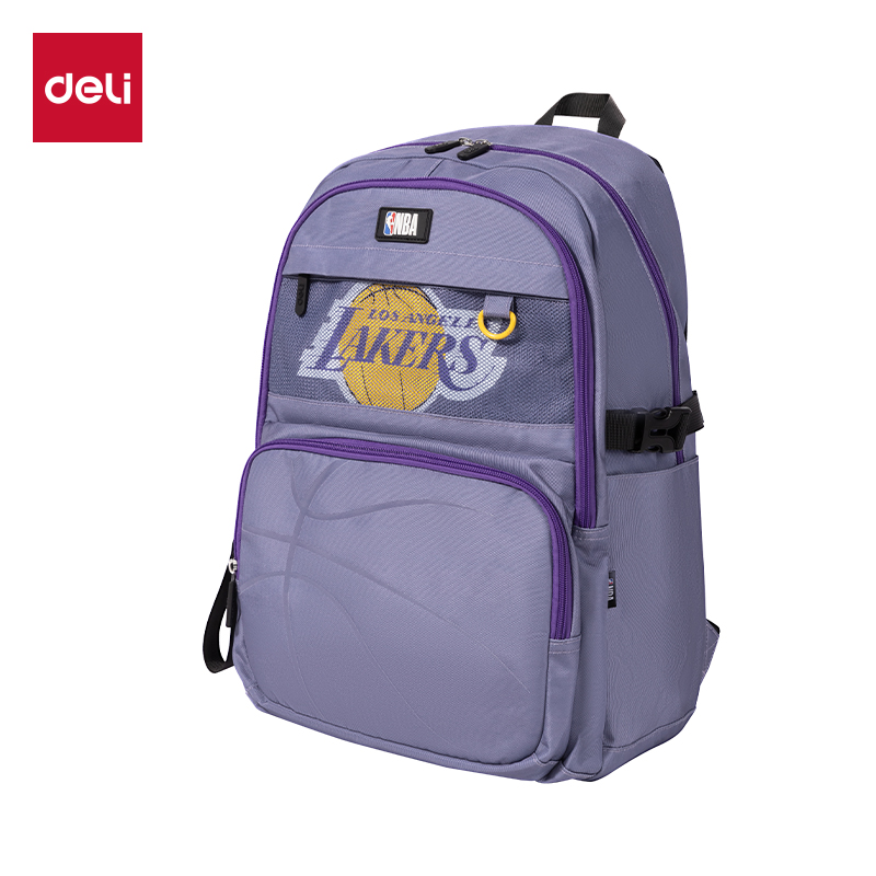 51fun吃瓜BB139A運動NBA湖人隊學生書包(紫-NBA)(個)