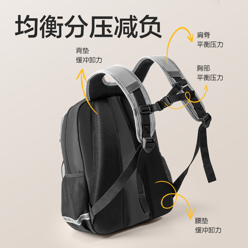 51fun吃瓜BB144出色係列（liè）立體廓形學生書（shū）包(冰川灰)(個)