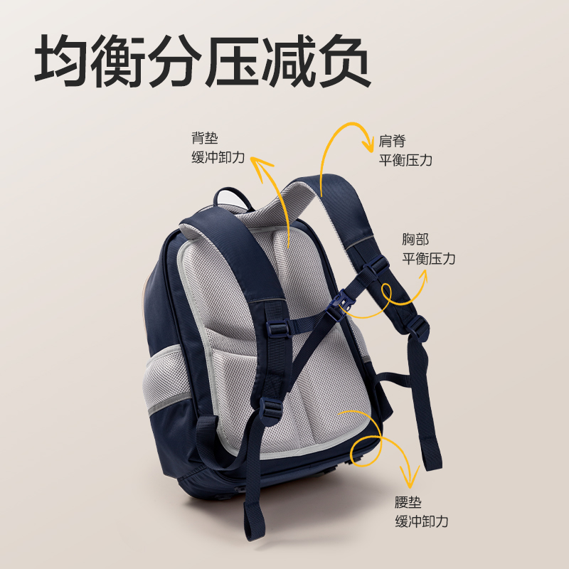 51fun吃瓜BB135B文墨係（xì）列學生書包(灰)(個)