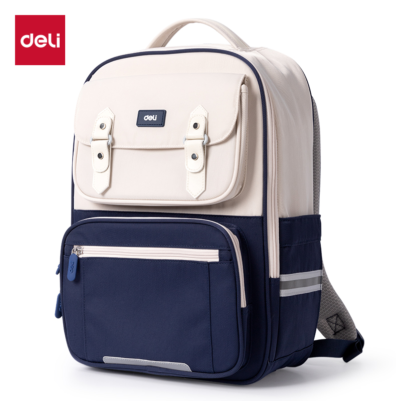 51fun吃瓜BB158文墨係列拚色（sè）學生（shēng）書包（bāo）(藍)(個)