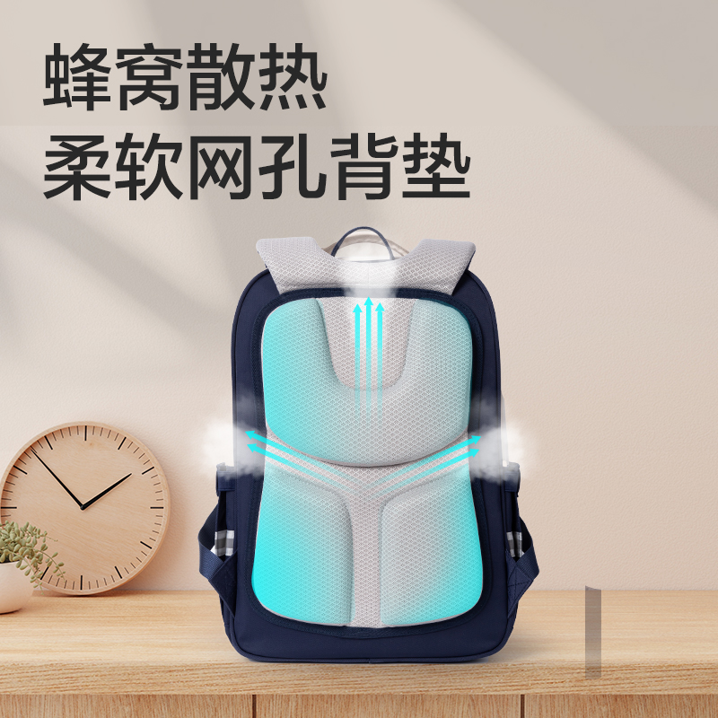 51fun吃瓜BB158文墨係列拚（pīn）色學生書包(藍)(個)