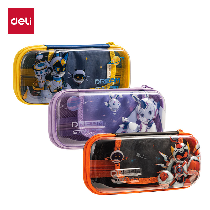 得（dé）力BC188B次元星寵透明（míng）EVA多用途筆袋(混-次元星寵)(個)