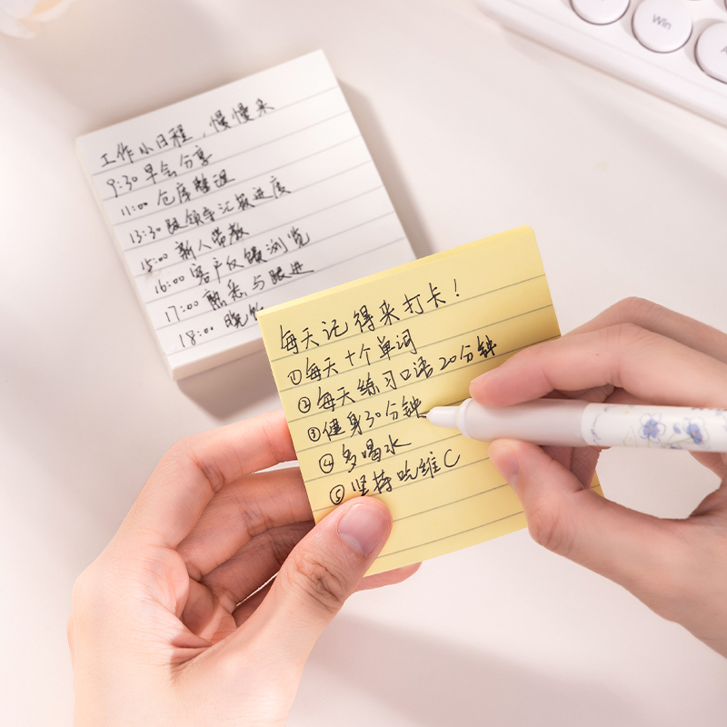 51fun吃瓜BT300記事貼76mm×76mm100張(白色橫線)(本)