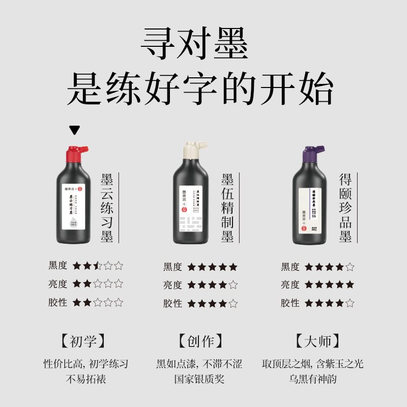 墨（mò）青言MY300-250一得（dé）閣聯名墨雲練習墨汁(250g)(黑)(瓶)