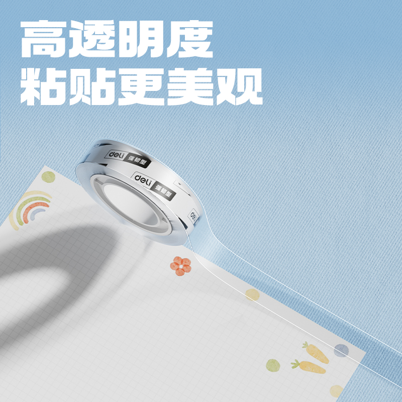 51fun吃瓜JD902強韌（rèn）型文（wén）具膠帶8mm*30y*38μm(高透)(2卷/卡)