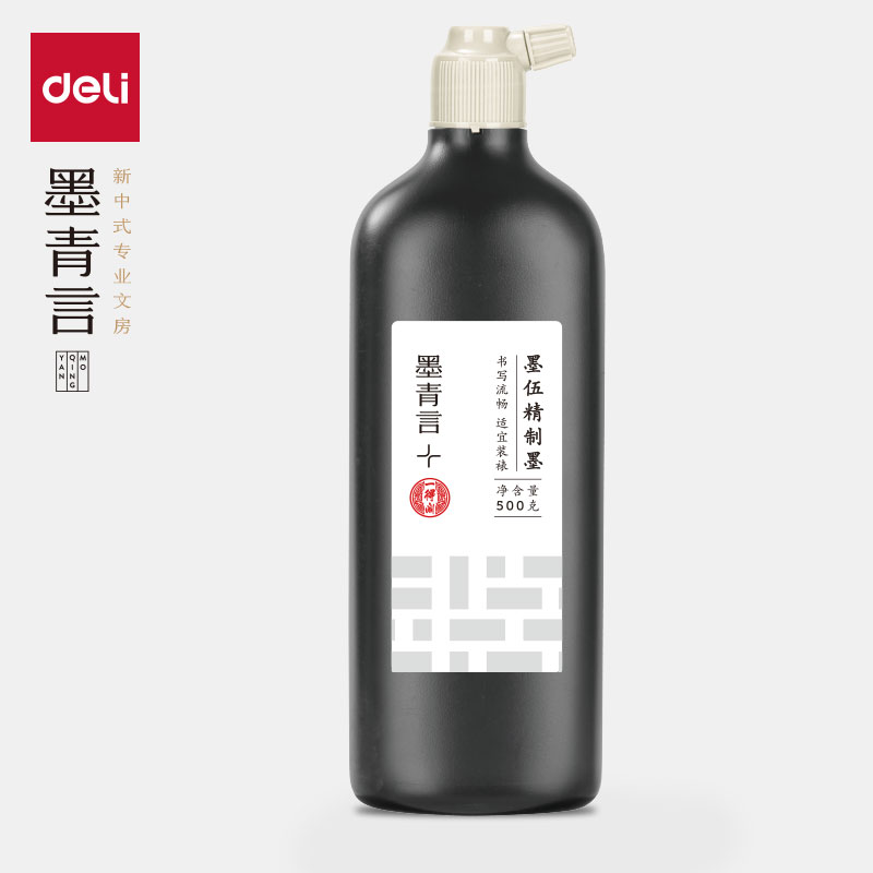 墨青言MY301-500一得閣聯名墨伍精（jīng）製墨汁(500g)(黑（hēi）)(盒)