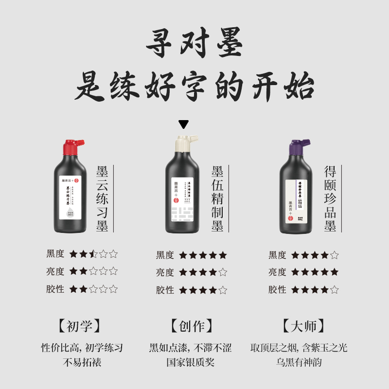 墨青言MY301-500一得閣聯名墨伍（wǔ）精製墨汁(500g)(黑)(盒)