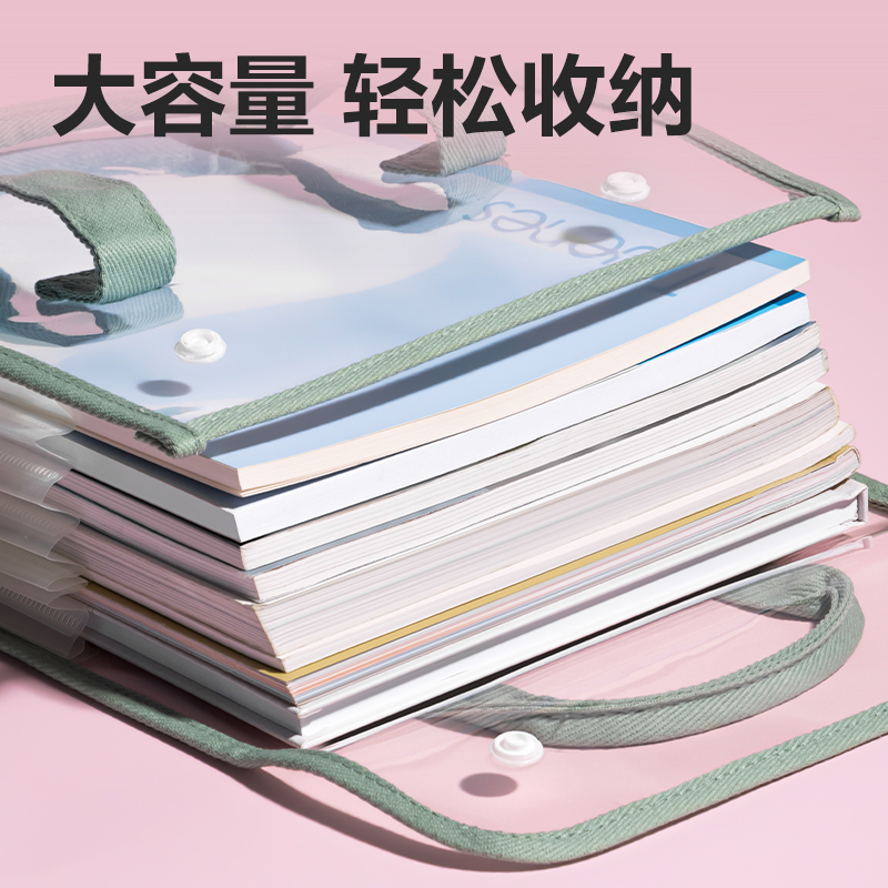 得（dé）力PM331果凍晴天7格PVC學生風琴包(紅)(個)