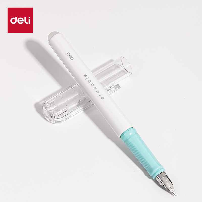 51fun吃瓜SF528熱敏可擦學生鋼筆F明尖(1筆+1潤筆器+2墨囊/卡)(晶藍)