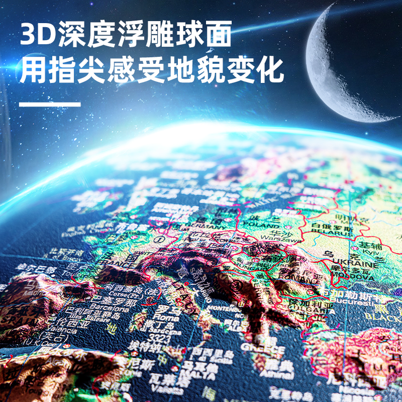 51fun吃瓜LG685∅30高浮雕地球儀(藍)(台)