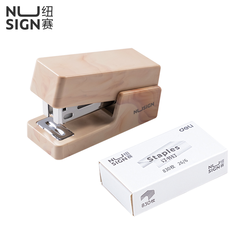 紐賽NS083C訂書機(棕色)(1台（tái）訂書機+1盒釘)