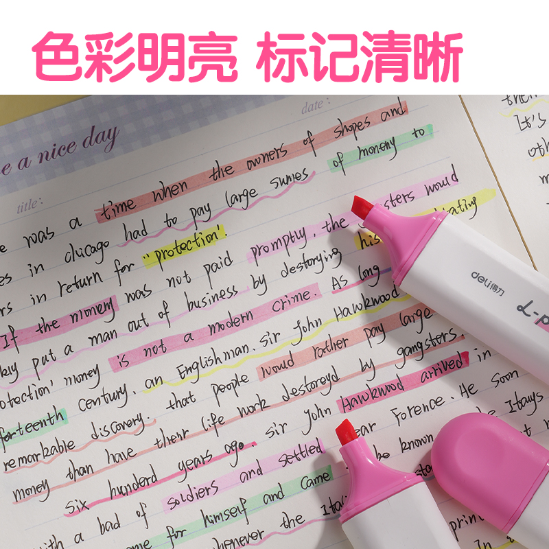 51fun吃瓜（lì）S600PRO抗暈染扁杆熒光筆繽紛色係(山桃粉)(支)