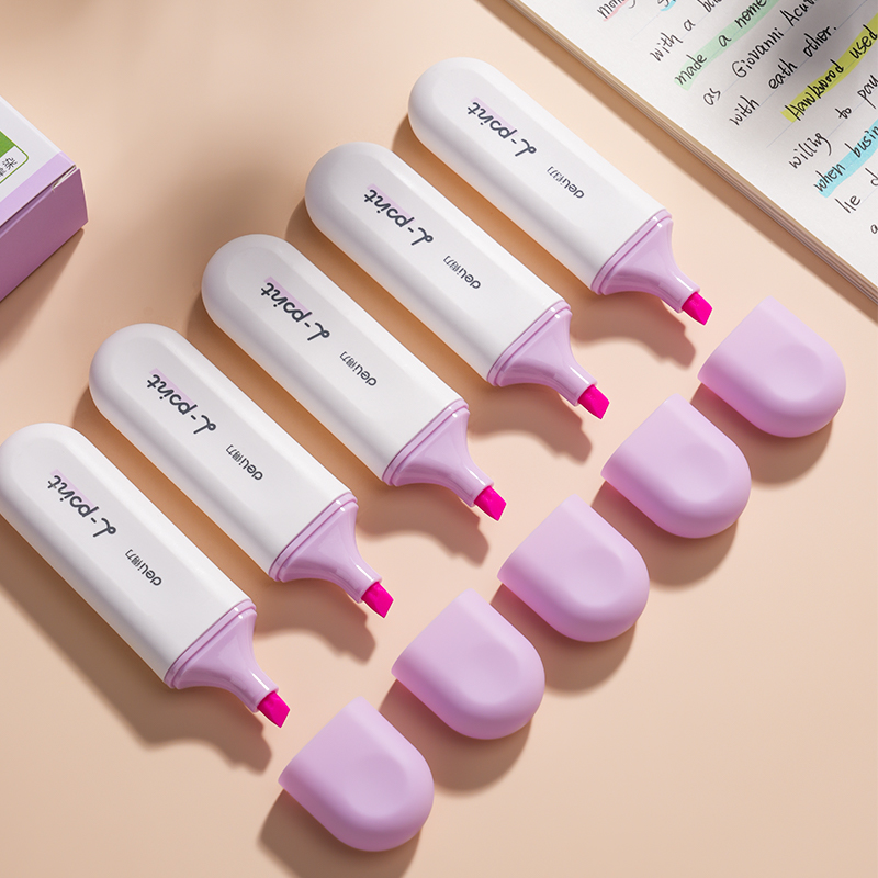 51fun吃瓜S600PRO抗暈染扁杆熒光筆（bǐ）霽月色係(薄霧紫)(支)