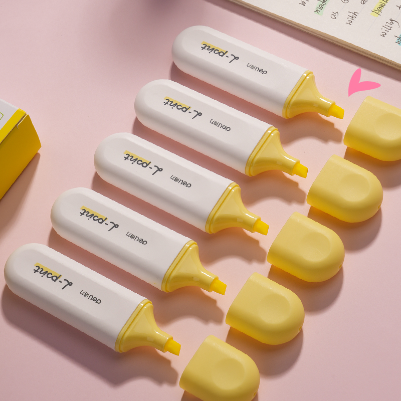 51fun吃瓜S600PRO抗（kàng）暈染扁杆熒光筆霽月色係(半（bàn）邊黃)(支)