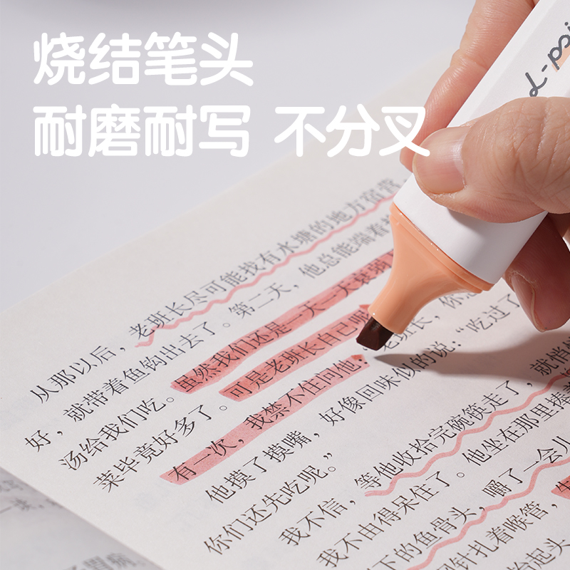 51fun吃瓜S600PRO抗暈染扁（biǎn）杆熒光筆霽月色係(花枝紅)(支)