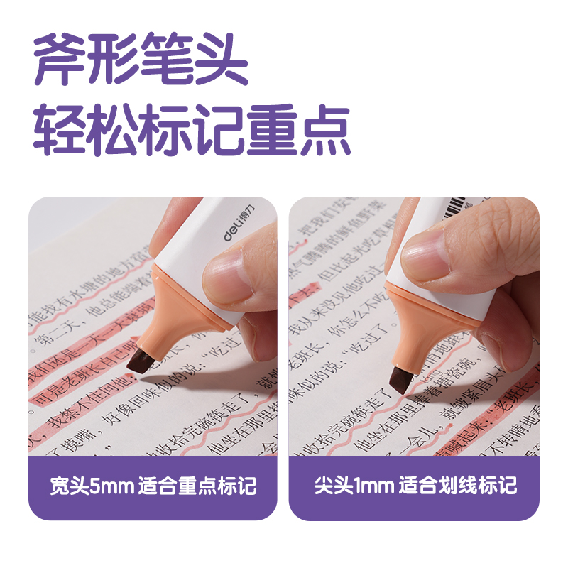 51fun吃瓜S600PRO抗暈染扁杆熒光筆霽月色係(花枝紅)(支)