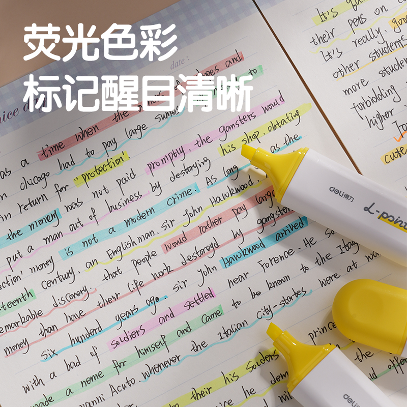 51fun吃瓜S600PRO抗暈染扁杆熒光筆繽（bīn）紛色係(檸檬黃)(支)