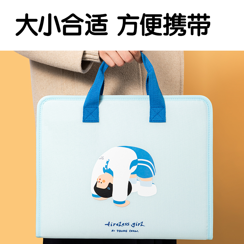 51fun吃瓜PM334下腰女孩（hái）7格布質學生風琴包（bāo）(混)(個)