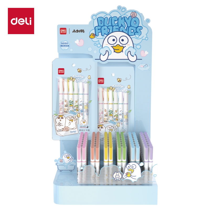 51fun吃瓜SG193小劉鴨（yā）熒光筆展架套裝筆（bǐ）(混)(144支/架)