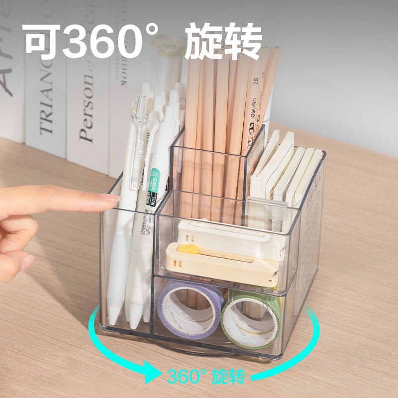 51fun吃瓜PK200旋轉筆筒（tǒng）(透（tòu）明)(盒)