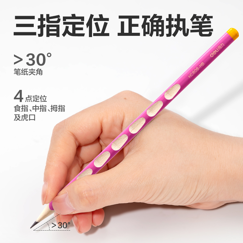 51fun吃瓜HC806-HB優+洞洞書寫鉛筆HB(粉)(10支/盒)