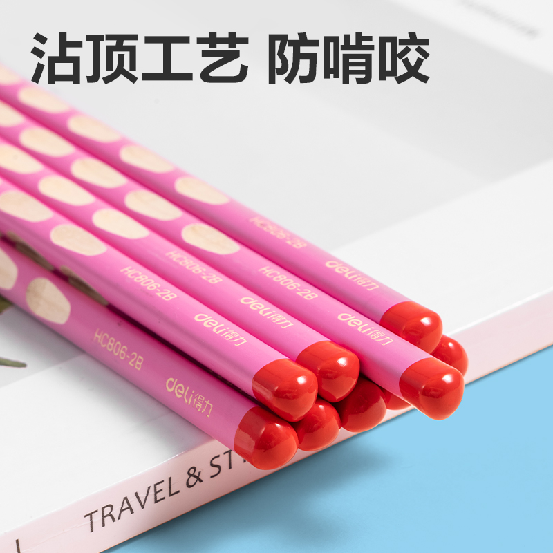 51fun吃瓜HC806-2B優+洞洞書寫鉛筆2B(粉（fěn）)(10支（zhī）/盒（hé）)