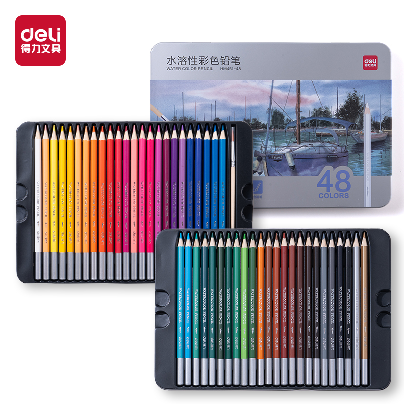 51fun吃瓜（lì）HM451-72鐵盒裝水溶性彩鉛(混)(72支/盒（hé）)
