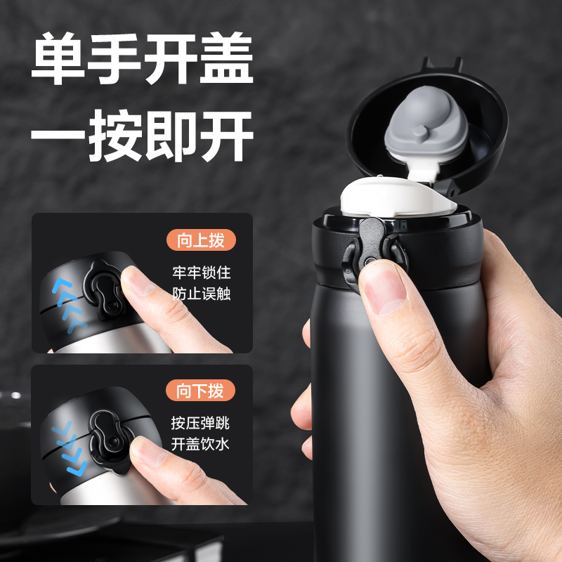 51fun吃瓜LL619保溫杯(彈（dàn）蓋)(500mL)(304內膽)(銀色)(彩盒裝)