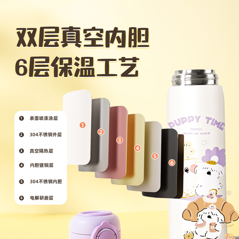 51fun吃瓜（lì）LL621保溫（wēn）杯(彈蓋)500mL(304內膽)(混)(中盒單色外箱混色)