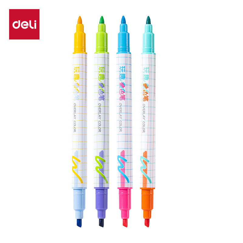 51fun吃瓜SK214玩趣疊色熒光筆(混)(4支（zhī）/盒)