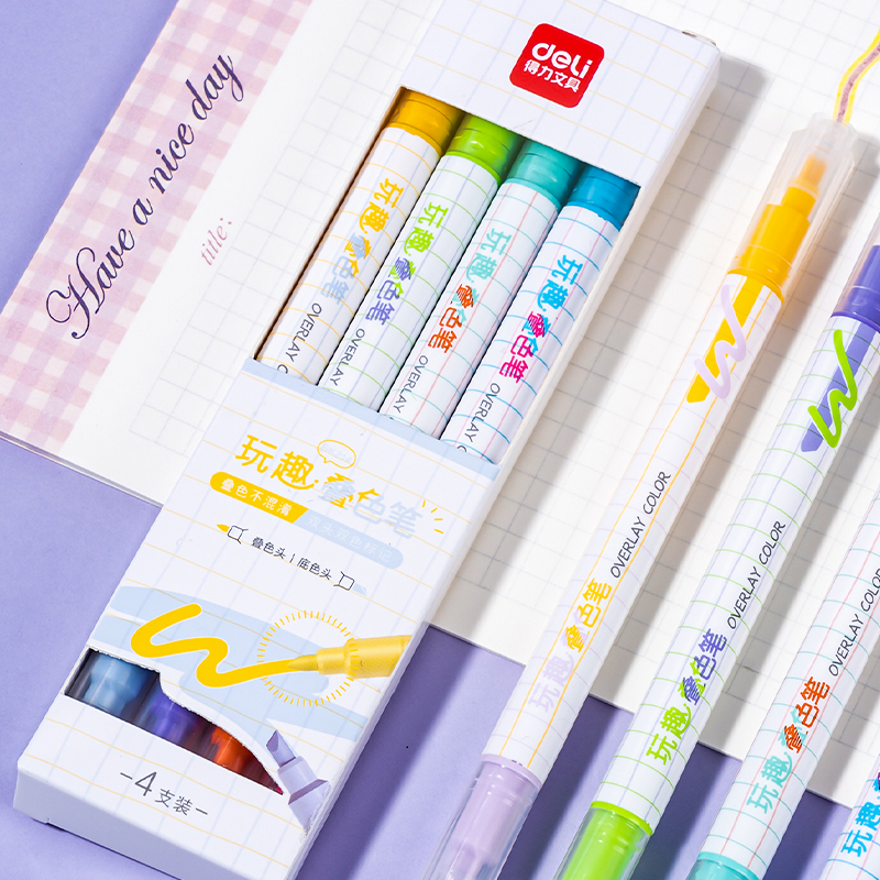 51fun吃瓜SK214玩趣疊（dié）色熒光筆(混（hún）)(4支/盒)