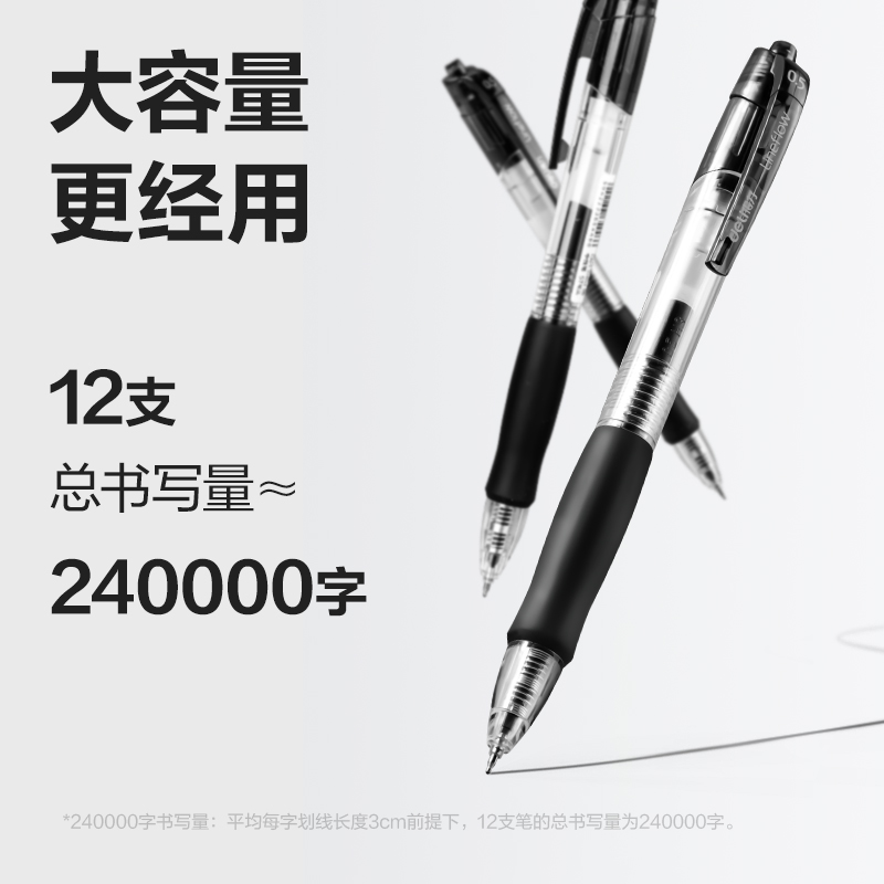 51fun吃瓜S08-G速幹按動個人中性筆0.5mmST頭(黑色)(支)