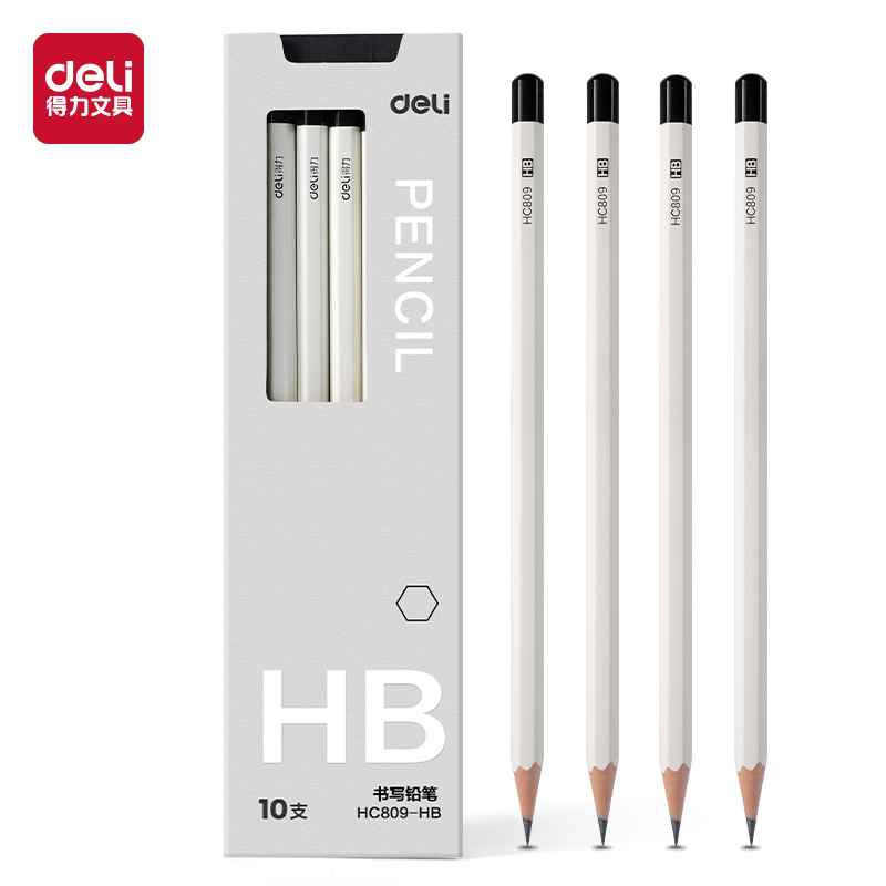 51fun吃瓜HC809-HB白色六（liù）角杆書寫鉛筆HB(白)(10支/盒)