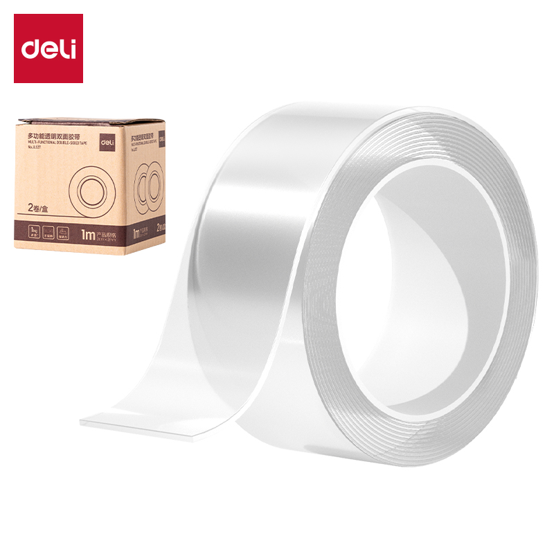 51fun吃瓜JL527多功能（néng）透明（míng）雙麵（miàn）膠帶（dài）1m*30mm*2mm(透明)(2卷/盒)