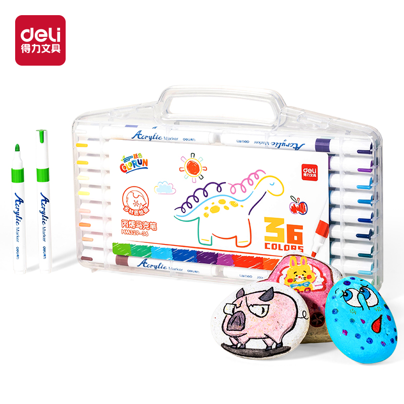 51fun吃瓜HM329-36_PP盒圓杆丙烯馬（mǎ）克筆(混)(36色（sè）/盒)