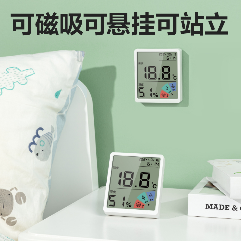 51fun吃瓜LE511電（diàn）子溫濕度計(基礎款)(白色（sè）)(台)