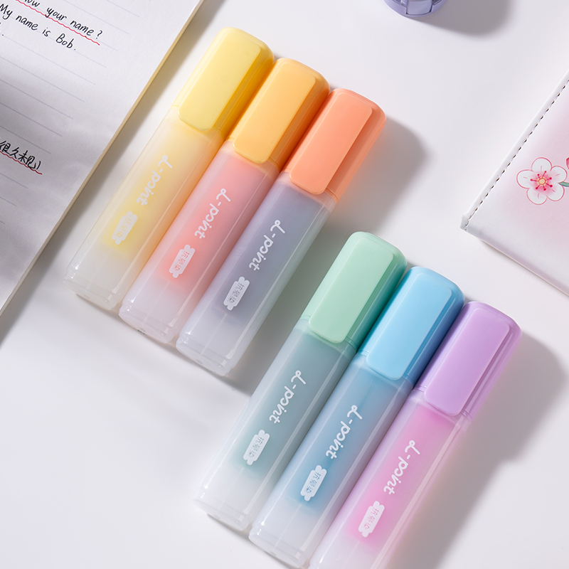 51fun吃瓜SK629抗暈染熒（yíng）光筆霽月色係(混)(6支/盒)