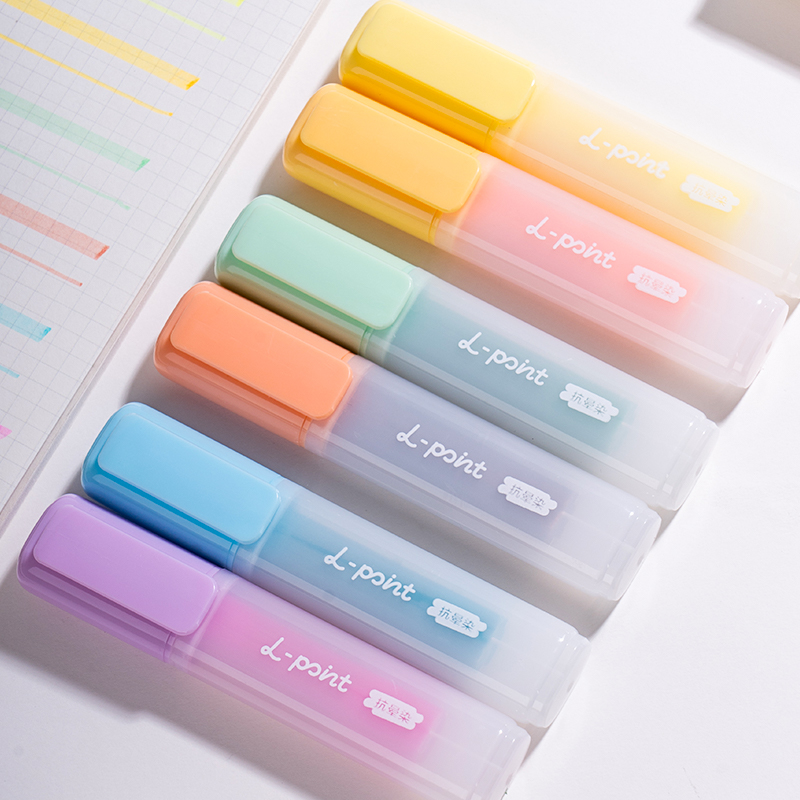 51fun吃瓜SK629抗暈染（rǎn）熒光筆霽月色係(混)(6支/盒)