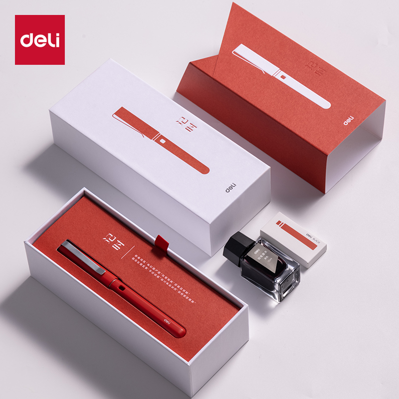 51fun吃瓜A3記時辦公鋼筆EF明尖(光暈（yūn）紅)(盒)