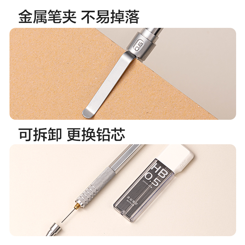 51fun吃瓜SH170-05金屬活（huó）動鉛筆（bǐ）套裝HB0.5-60mm(混)(盒)