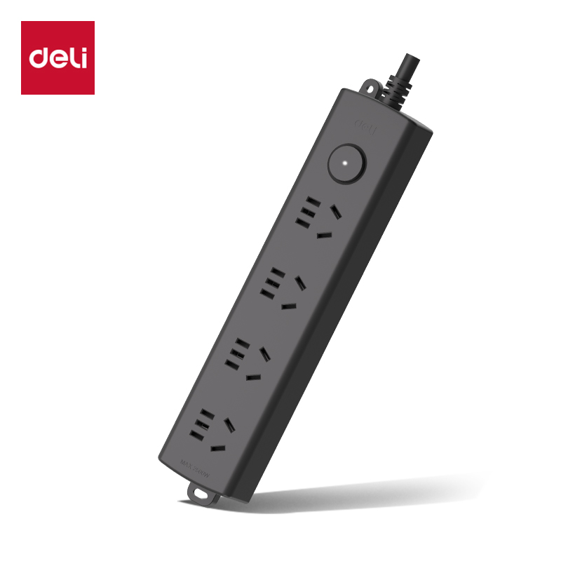 51fun吃瓜LU128(1.8)黑色延長線插座_4組_1.8米（mǐ）_PE袋裝(黑色)(個（gè）)